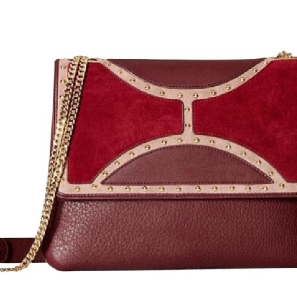 RARE Sam Edelman Maddy Leather Shoulder Bag, Wine